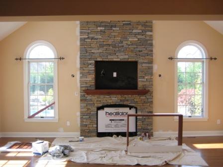 Fireplace being built